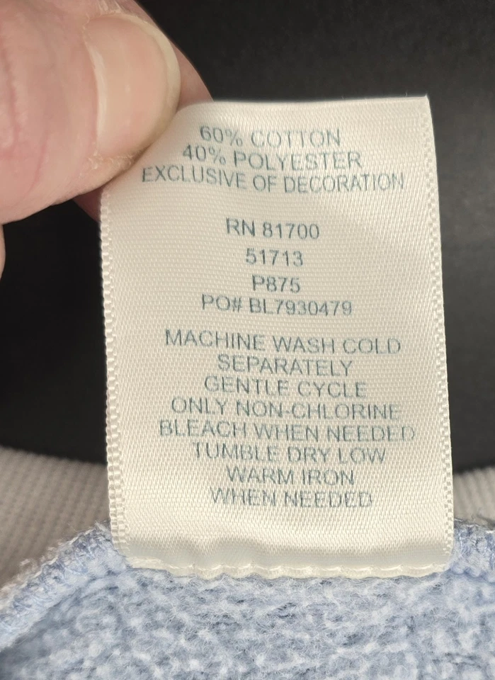 Vtg Blair Birds Sweatshirt Womens M Crew Embroidered Chickadees Blue Winter Y2K - Image 3 of 4