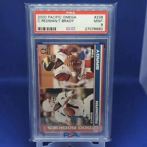 Pacific 2000 Omega Rookie Tom Brady Chris Redman #238 PSA 9 Serial #/500 NFL