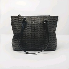NINE WEST NW Black Brown Classic Zip tote bag Pockets Magnetic closure Travel