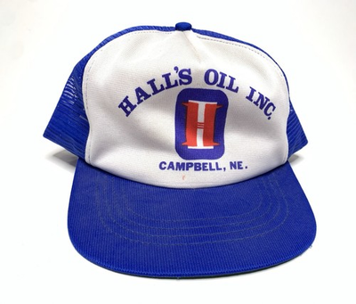 #ad VTG Made In USA Hall’s Oil Inc. Campbell NE. Cap Hat Floppy Flimsy $15.00
