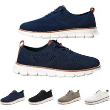Men's Light Casual Sports Shoes Breathable Lace-up Mesh Walking Running Sneakers
