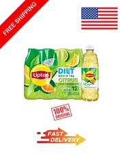 Lipton Diet Green Tea Citrus Iced Tea, Bottled Tea Drink, 16.9 fl oz, 12 Pack Bo