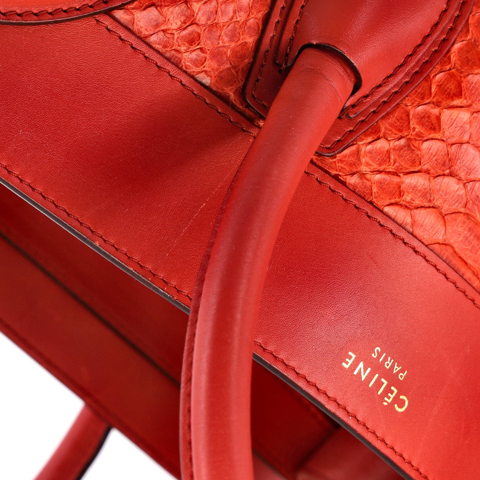 Celine Luggage Bag Python and Leather Mini - image 7