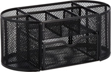 Mesh Desk Organizer Pen Holder Pullout Drawer Office Caddy Storage Black
