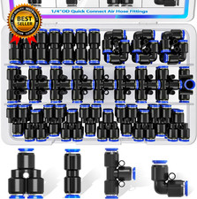 1/4"OD Push to Connect Fittings Quick Connect Air Hose Fittings 1/4"Od Air