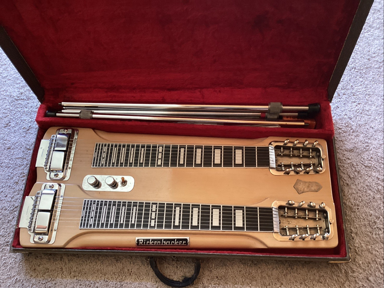 Rickenbacker Double Lapsteel Model DW-12! c 1957 ! W / Case+Legs! FREE SHIPPING!!!