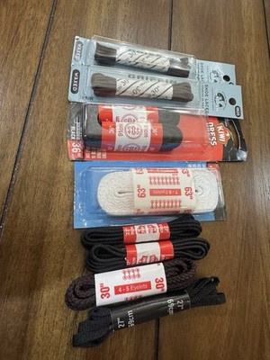 Lot of 10 Kiwi & Griffin Shoe Laces - Various Sizes 27''-63'' - Black/Brown/White