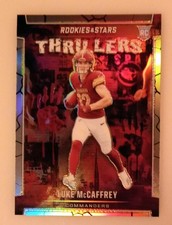 2024 Panini Rookies & Stars Thrillers Luke McCaffrey #T-LMY Rare Silver Prizm SP