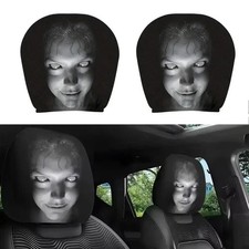 2x Halloween Headrest Cover Prank Horror Creepy Car Decor Seat Protector Scary