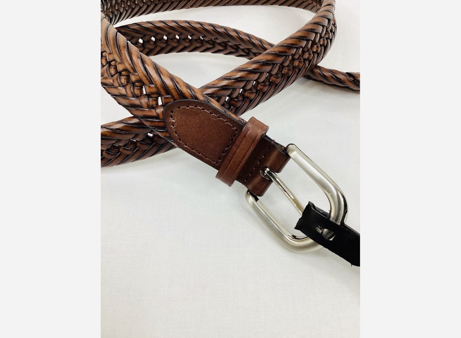 Wolverine Brown Braided Leather Belt Men’s Size 40 Genuine Leather New With Tag