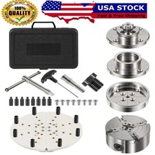 4" Wood Lathe Chuck Set 1" x 8 tpi Self Centering 4 Jaw Wood Turning Chuck Tool