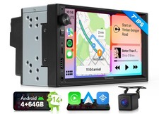 Double 2DIN 7" Android 14 Touch Screen Car Stereo Radio GPS Navi WiFi BT CarPlay