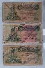 Lebanon SY 1 One Livre Pound 1939 P# 40 Fine Three Different Banknotes