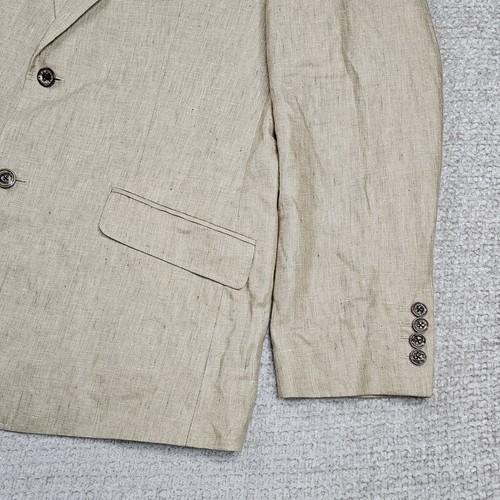 Blazer Murano Baird McNutt taglia XL lino biege 2 bottoni cappotto sportivo 46 - Foto 6 di 22
