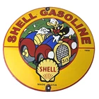 Vintage Shell Gasoline Sign - Old Automobile Gas Oil Pump Porcelain Sign