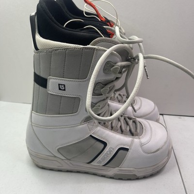 Burton Invader Snowboarding Boots Men s Size 14 White & Gray Leather