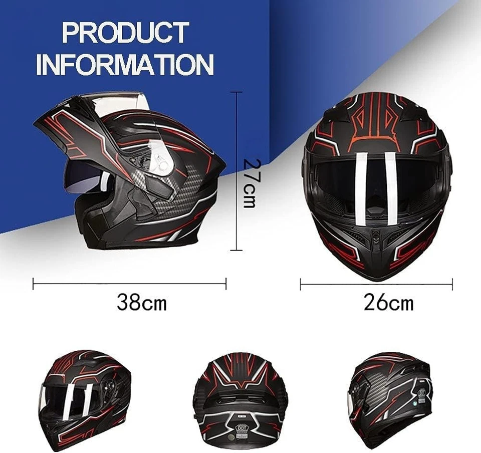 Casco de Motocicleta con Bluetooth Integrado Certificado ECE/Dot Modular del 93 - Imagen 4 de 4