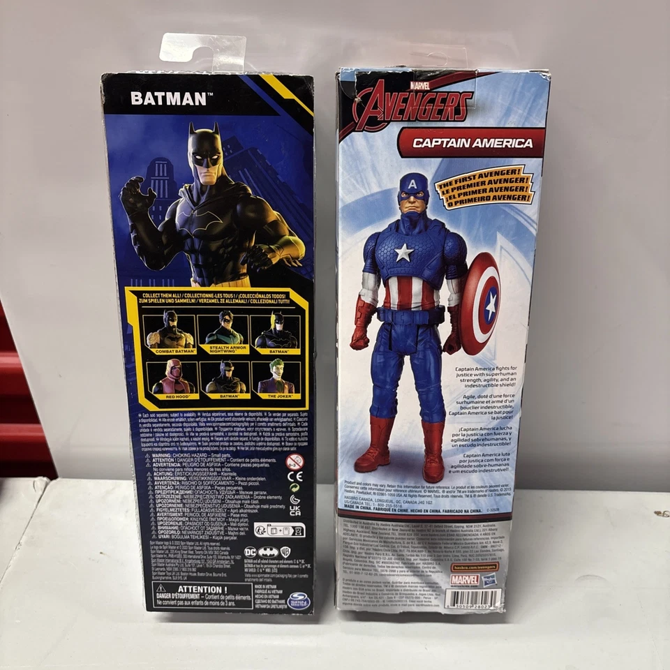 DC Comics, figura de acción de Batman de 12 pulgadas, juguetes para niños + Capitán América Foto 3 de 3