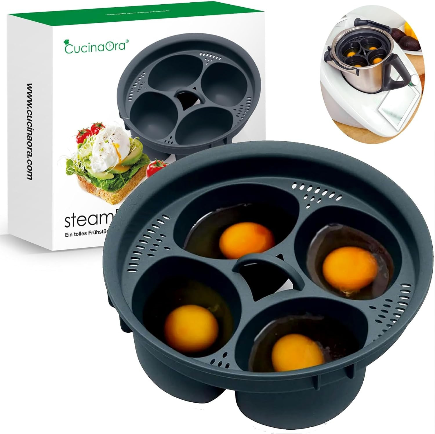 Steameggs Cuociuova per 4 Uova per Bimby Accessorio per TM7 TM6 TM31 TM5 - Uova 