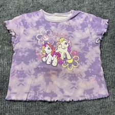 Vintage 90s Y2K Hasbro Embroidered My Little Pony Girls T-shirt Tank Top Tie Dye