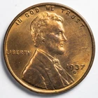 1937-S Lincoln Wheat Penny Uncirculated, San Francisco Mint