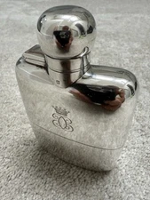 Asprey & Co London Solid Silver Victorian Flask And Cup . Stunning VGC Patina !