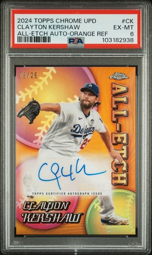 Clayton Kershaw #CUAE-CK 2024 Topps Chrome Update All-Etch Autograph card