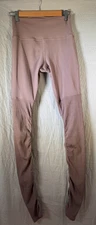 ALO Yoga Women's Beige Goddess Leggings Size Medium M Ruched Leg