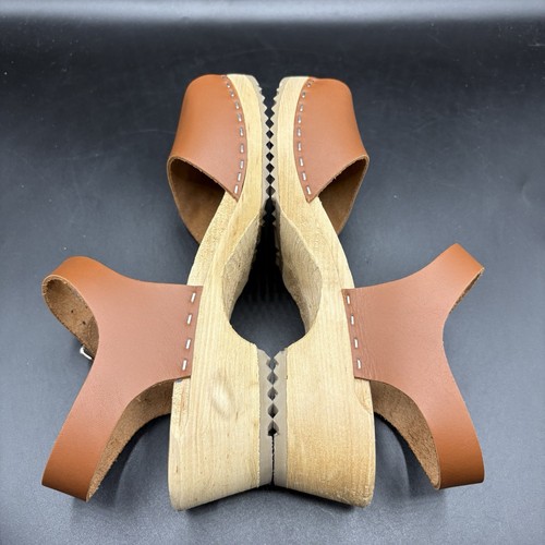 Mia Sofia Leder Clogs Größe EU 37 US 6 Braun Anatomisk Swedish Clog Sandalen - Bild 8 von 14