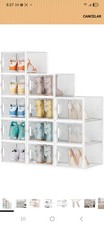 Shoe Storage, 12 Pack Large Organizer for Closet, Boxes L, White
