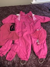 NAME IT 1-1.5yo Bebé Niña Traje de Nieve Mono Saco de Dormir Rosa Cubierta de Cabeza Guantes