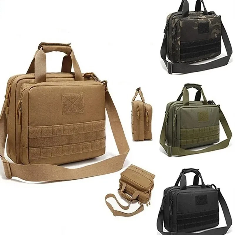 Tactical Pistol Case Gun Bag with Magazine Pouch for Hunting Gun Range Shooting - Image 3 of 4