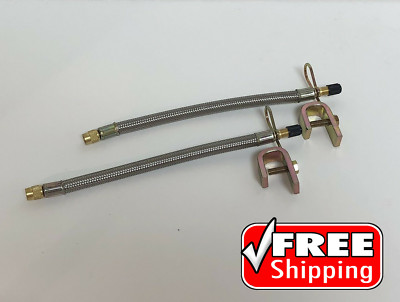 2PCS Stainless Steel 9'' Braided Truck RV Tire Valve Stem Ext Trailer 180 