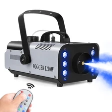 Smoke Fog Machine 1200W 6LED Party Lights DJ Stage Fogger Effect RGB 3IN1 Remote