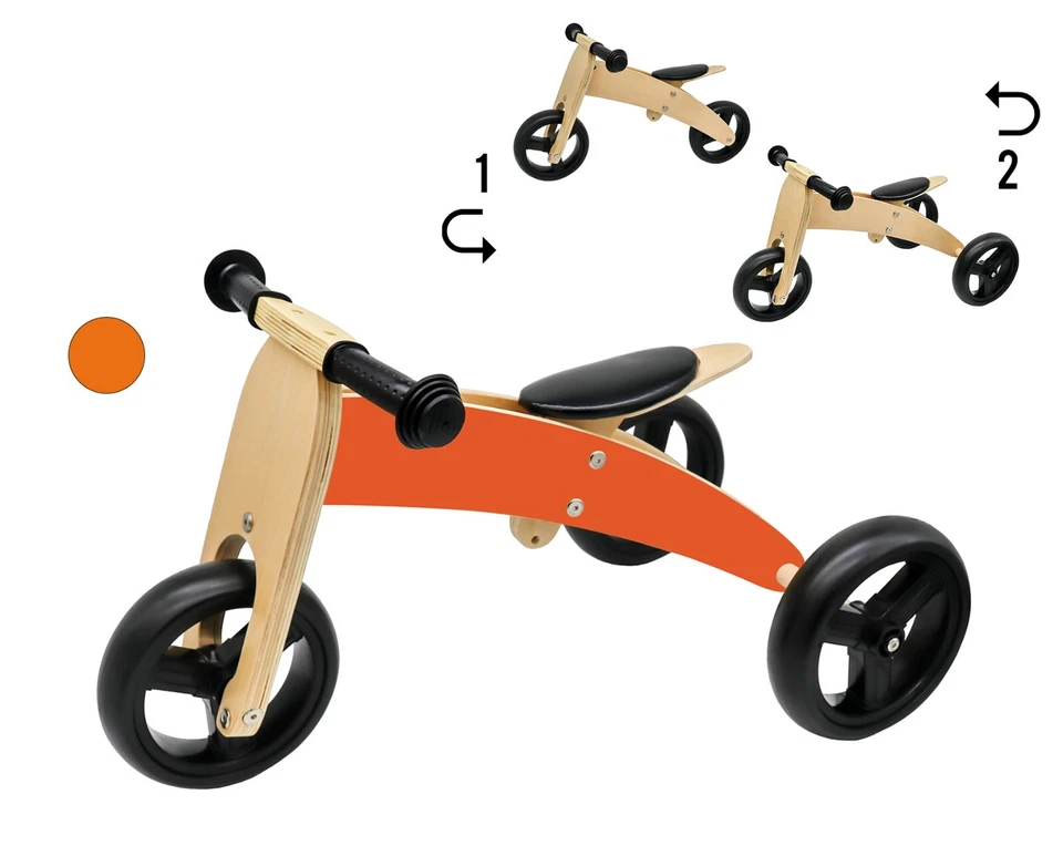 Fahrrad Ohne Pedale IN Holz Bike Dreirad Schwimmbare Gleichgewicht Umwandelbar - Bild 4 von 4