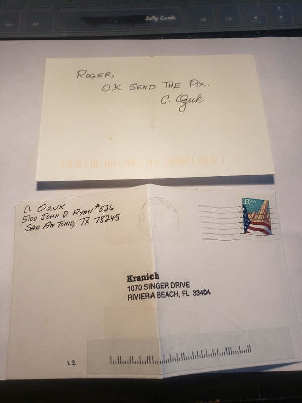 CAPT. CHARLES J OZUK 3 x 5 POST CARD AUTOGRAHED