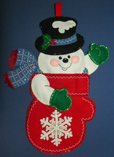 COMPLETED FELT CHRISTMAS 18" STOCKING MADE FROM BUCILLA KIT FOR ANYONE