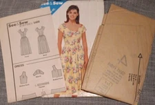 See And Sew Vintage 80s Sun Dress Sewing Pattern Women’s 5469  12-14-16 RARE OOP