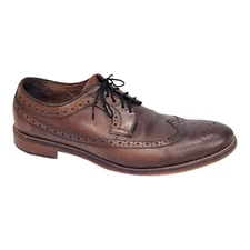 Johnston & Murphy Mens 11 Shuler Bicycle Brown Leather Lace Sheepskin Oxfords