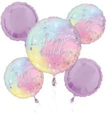 Anagram Luminous Birthday Foil Balloon Bouquet 5 Piece Party