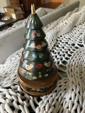 Vintage Handmade  Christmas Tree 10' Heirloom Wood Angels Music Box Farmhouse