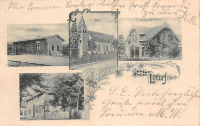 Lintorf (Bad Essen) Bahnhof Apotheke Niedersachsen Postkarte Bahnpost AK 1901