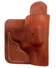 CEBECI Brown Leather RH Back Pocket Wallet Concealment Holster for KIMBER K6S 2"