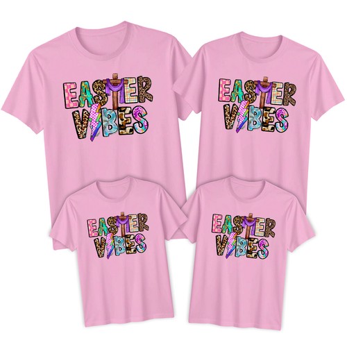 Family Easter Vibes Happy Easter T-Shirt Tee Holiday Party Matching Outfit #ED - Picture 15 of 24