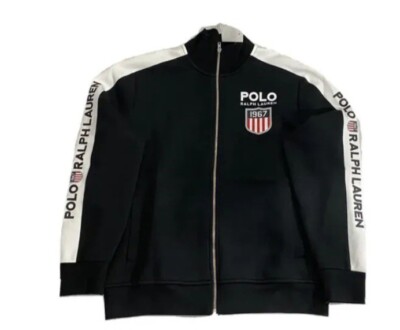 POLO RALPH LAUREN ブラックジャケット XL POLO RALPH LAUREN Men's Black 1967 Shield Graphic Full Zip Track