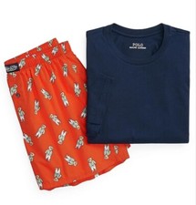 Polo Ralph Lauren Men's XL Navy Polo Bear Pajama Set T-Shirt  Boxer Shorts NWT