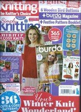 New/Sealed Simply Knitting Magazine Issue 218 2021 W/36 Patterns 6 Bird Buttons