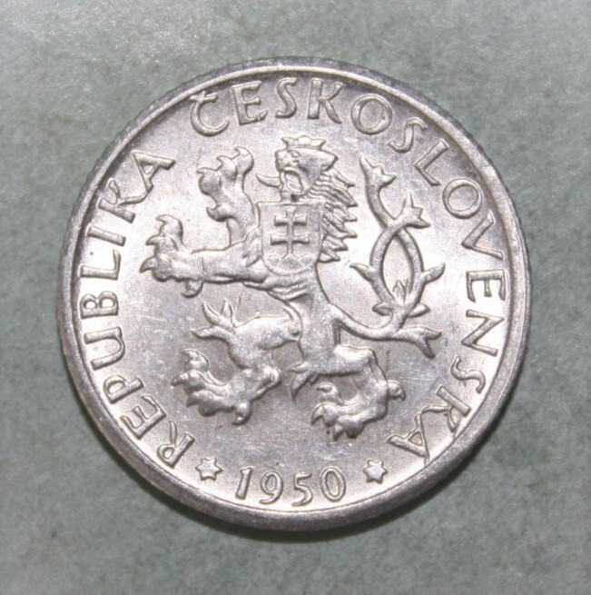 S12 - Czechoslovakia 1 Koruna 1950 Uncirculated Aluminum Coin