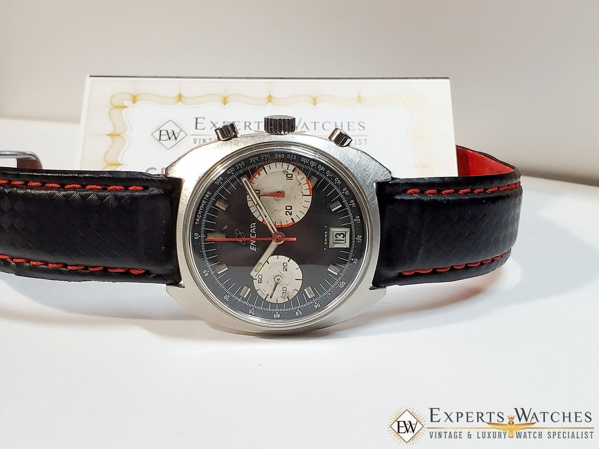 Watch Racing Pulse Auction Serviced 1960 Vintage Enicar Big Eye