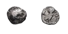 Ancient Greek Silver Hemiobol - Athens Attica 454-404 BC - Athena - Owl